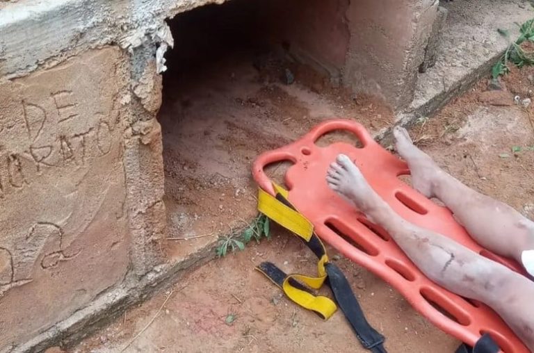 Una mujer fue enterrada viva en un cementerio de Brasil: estuvo 10 horas atrapada en un nicho a los gritos Una mujer fue enterrada viva en un cementerio de Brasil: estuvo 10 horas atrapada en un nicho a los gritos