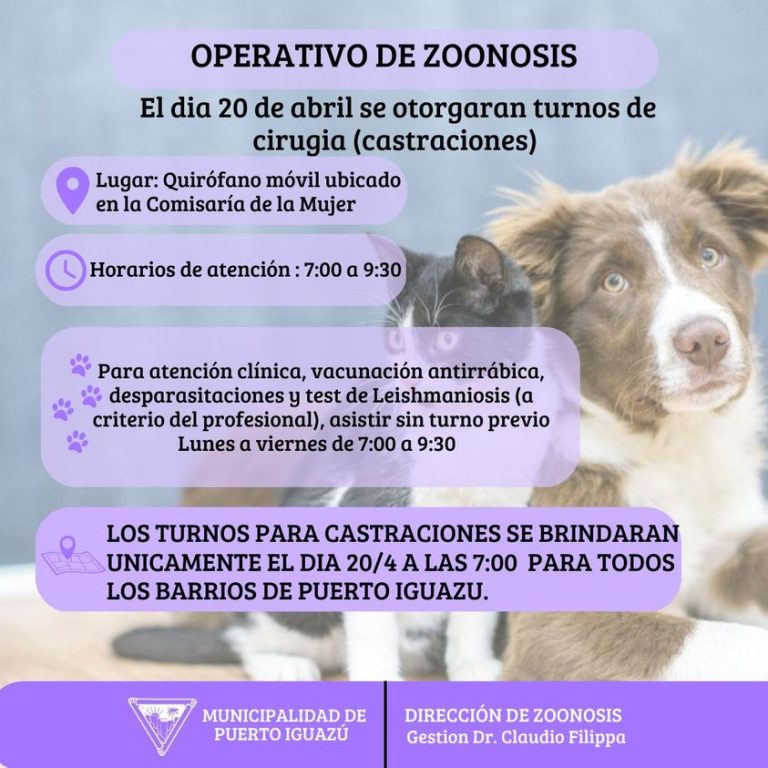 ZOONOSIS – NUEVA FECHA DE TURNOS ZOONOSIS – NUEVA FECHA DE TURNOS