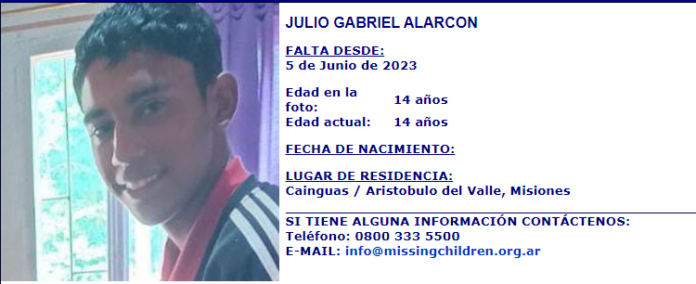 A casi dos meses de la desaparición de un adolescente en Aristóbulo del Valle, la Policía cree que puede estar en Iguazú