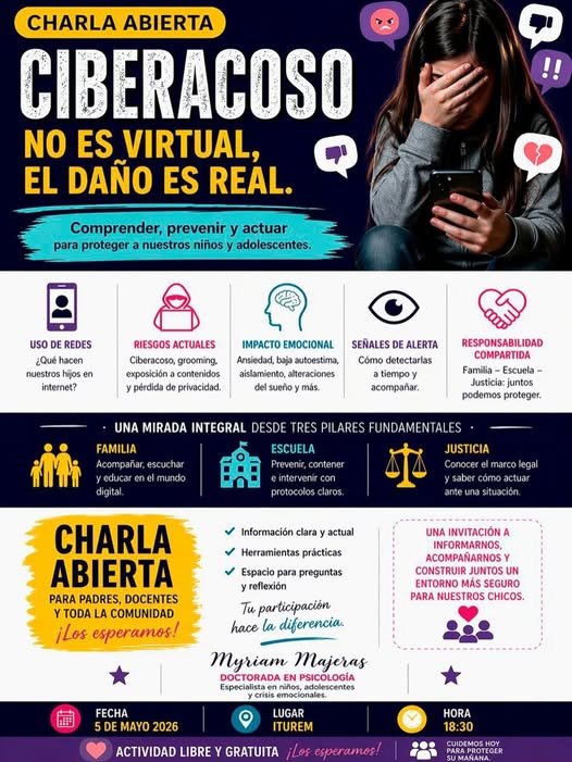 INVITACION A CHARLA ABIERTA SOBRE CIBERACOSO