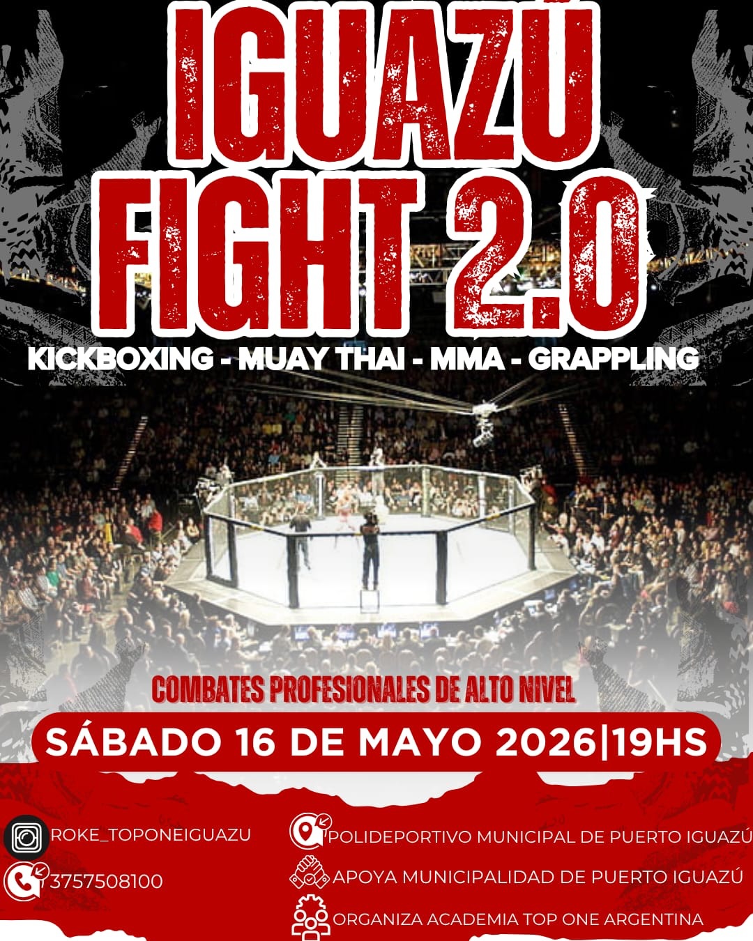 ESTE SÁBADO 16 DE MAYO SE REALIZARÁ EL “IGUAZÚ FIGHT 2.O”