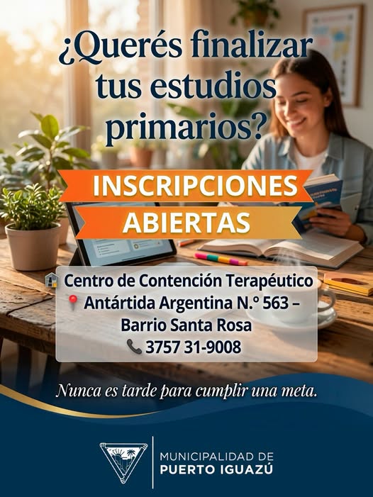 Desde el Centro Municipal de Contención Terapéutica, te acompañamos para que puedas completar tus estudios