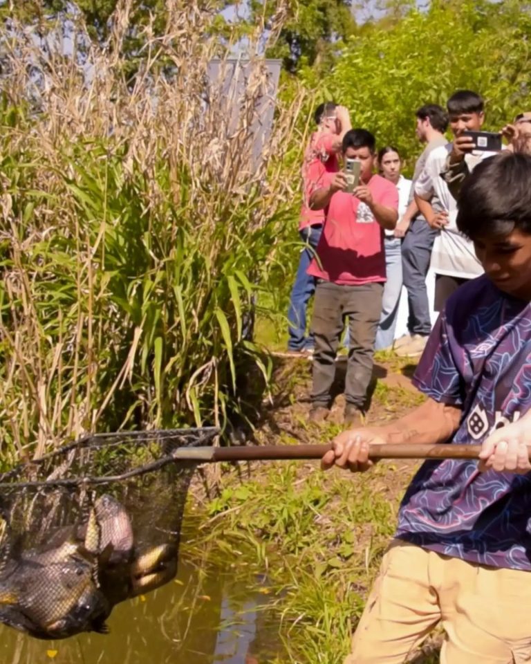 Ecología fortalece la piscicultura comunitaria con la entrega de alevines a la aldea Yryapú de Puerto Iguazú